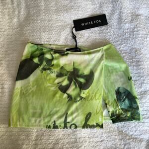Green mini skirt with
